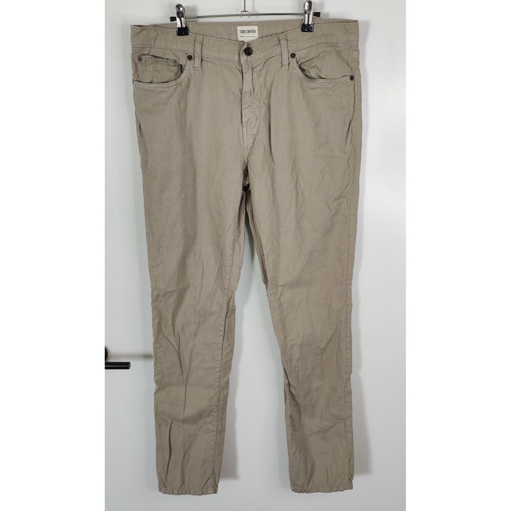 Todd Snyder Slim Fit Pants Mens 34x32 Tan Cotton Casual Designer